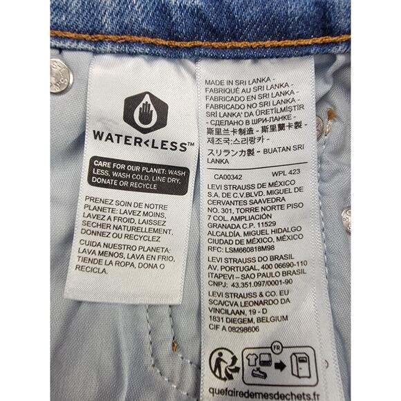 Levi's Wedgie Straight Jeans Womens W24 L28 Blue High Rise Button Fly - Picture 4 of 16